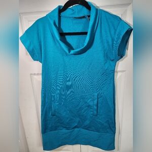 New York & Company Teal Short Sleeve Top